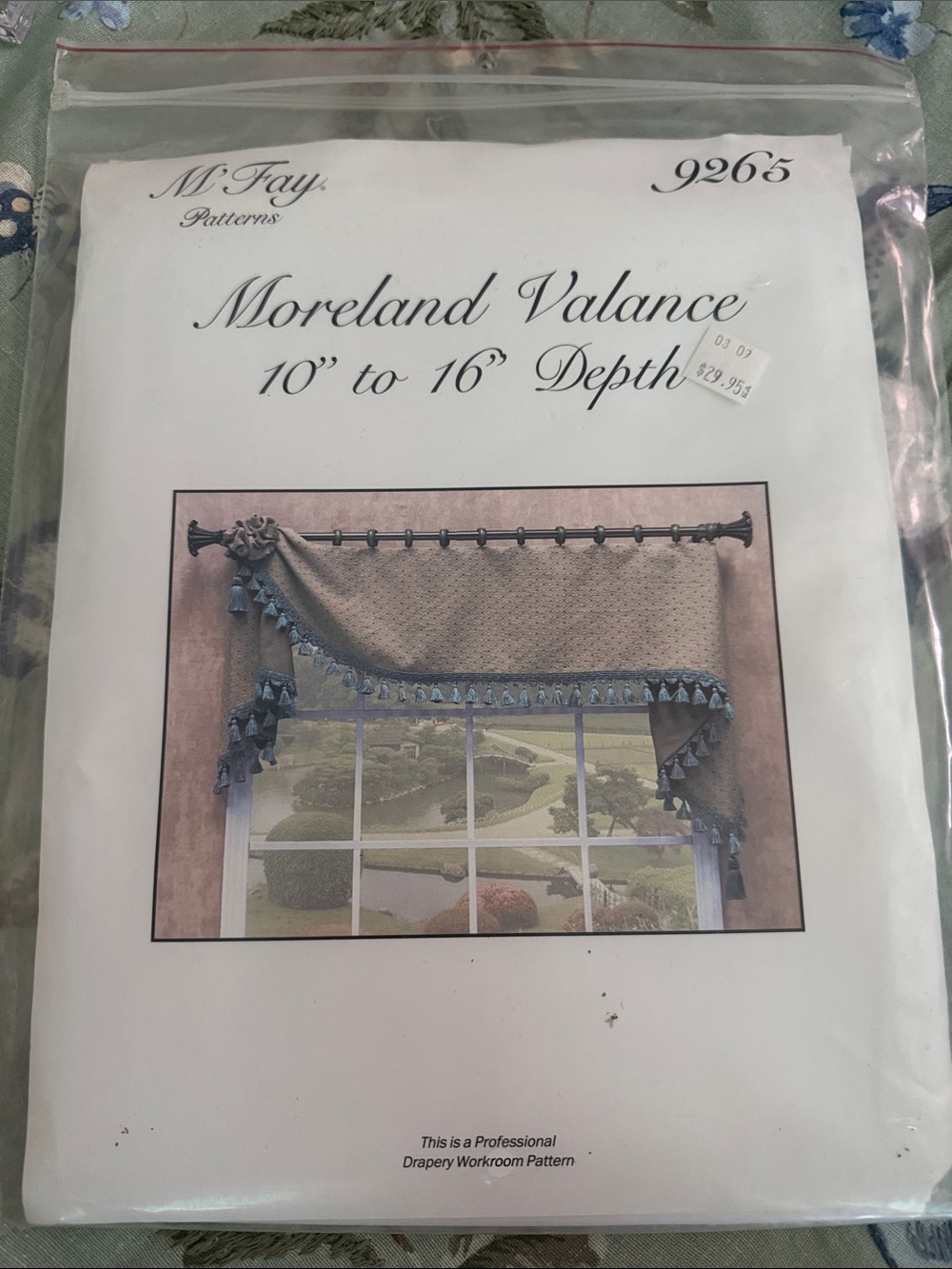 M’Fay Moreland Valance Pattern 9265 Uncut